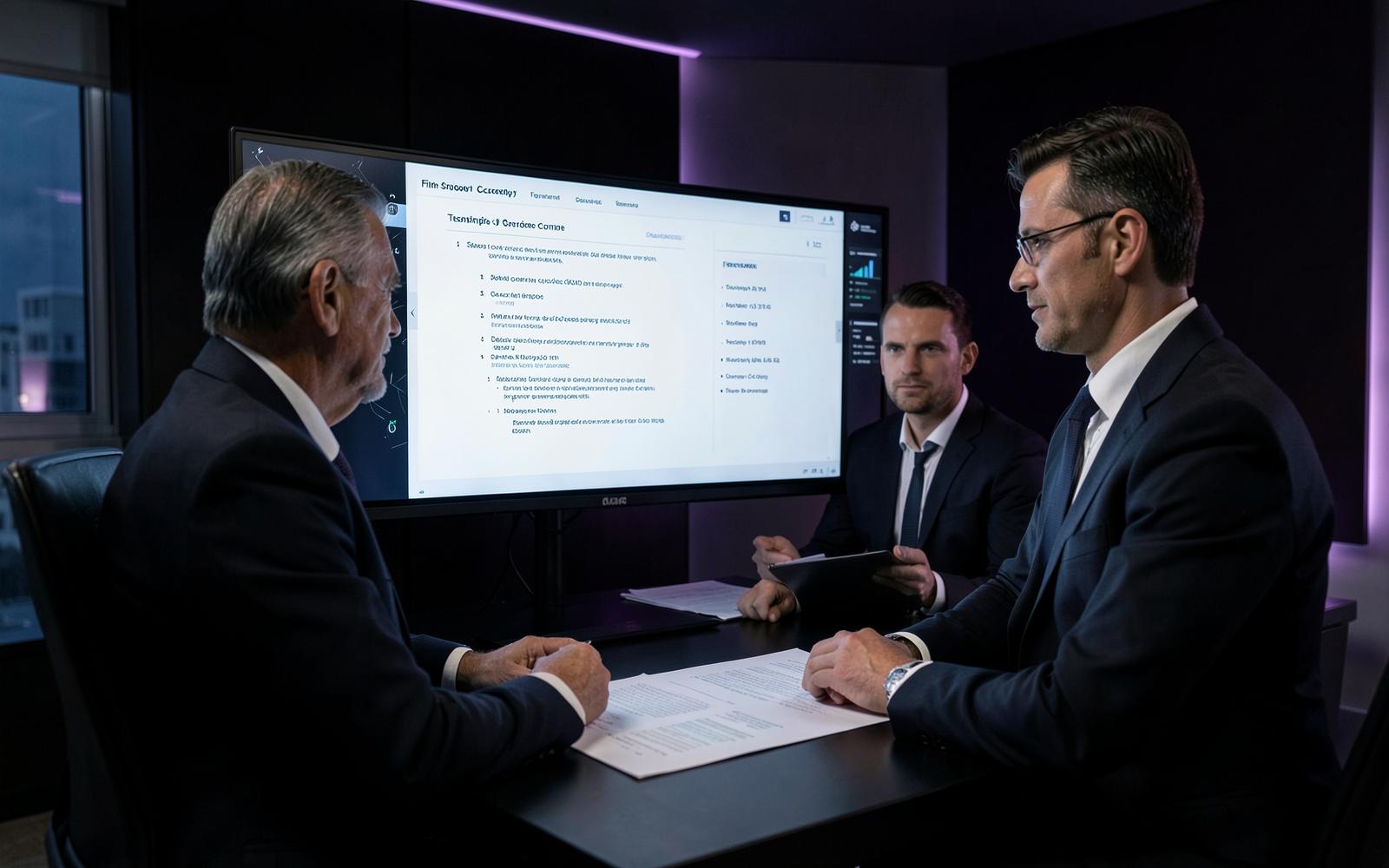 Business leaders reviewing a fixed-scope cybersecurity proposal