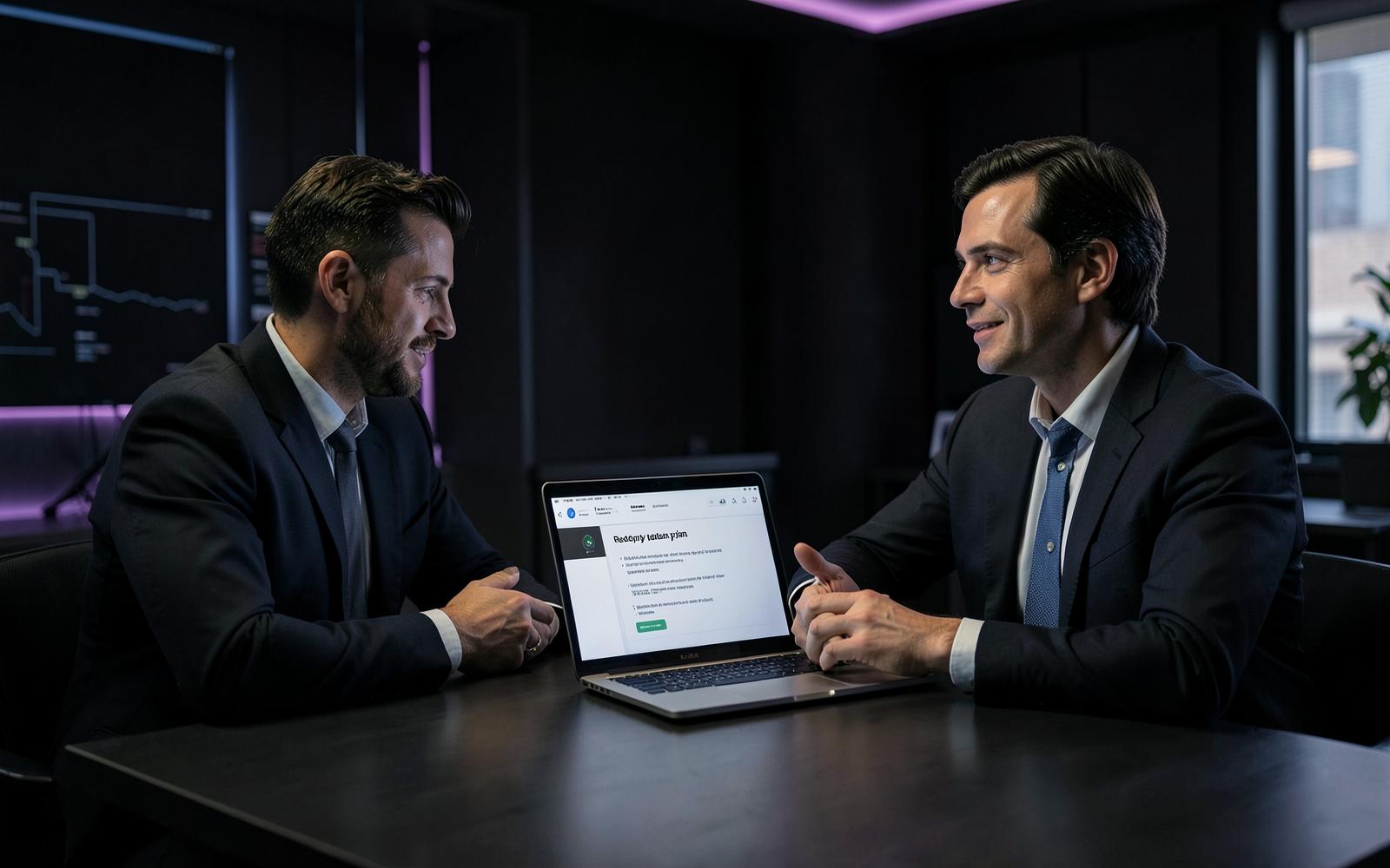 Cybersecurity founder discussing a readiness plan with an SME leader